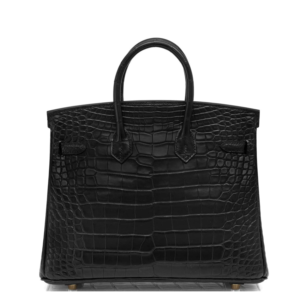 Black Matte Alligator Baby Birkin 20cm Gold Hardware — Streamlined Structured Bag