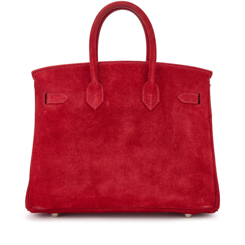 Birkin 25 Palladium Hardware Rouge Vif Doblis — Sophisticated Tote Style