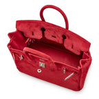 Birkin 25 Palladium Hardware Rouge Vif Doblis — Sophisticated Tote Style