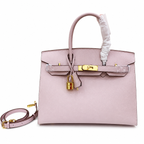 Birkin Style 25/30 Sellier in Rose Sakura Epsom Leather (Gold Hardware) — Refined Structured Tote