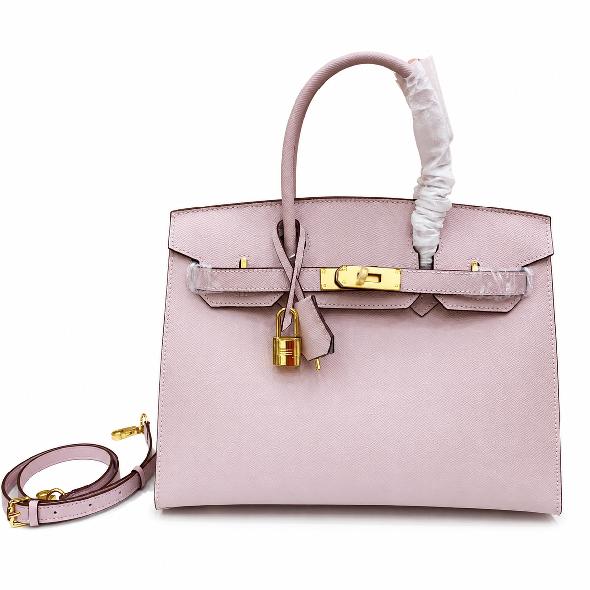 Birkin Style 25/30 Sellier in Rose Sakura Epsom Leather (Gold Hardware) — Refined Structured Tote