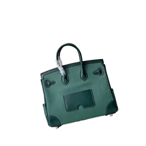 Birkin Cargo 25 Green Swift Leather and Canvas Splicing Bag — Sophisticated Tote Style