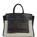 Birkin 35 A L'Envers Black-Ecru Toile H Canvas and Black Volupto Palladium Hardware — Streamlined Structured Bag