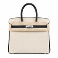 Birkin 25 Craie and Noir Togo Leather Bi-Color Bag — Versatile Top-Handle Handbag
