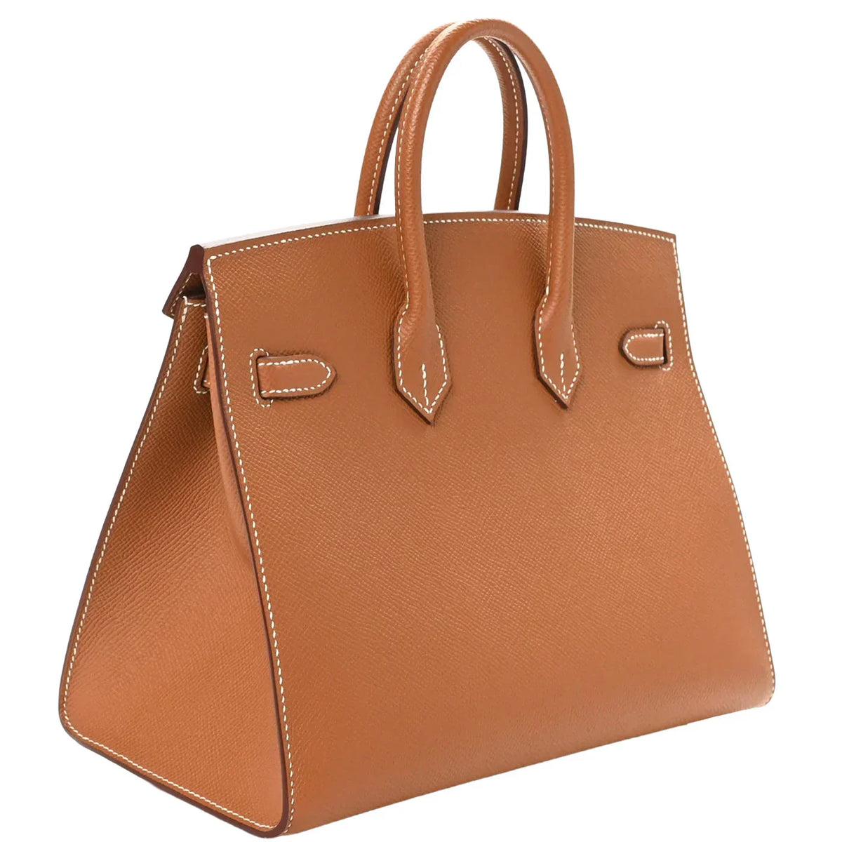 Birkin Sellier 25 Gold Epsom Leather Rolled Handles Gold Hardware — Classic Hand-Carry Tote