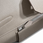 Birkin 30 Retourne in Etoupe Suede Grizzly with White Stitching (Palladium Hardware) — Distinctive Carryall Silhouette
