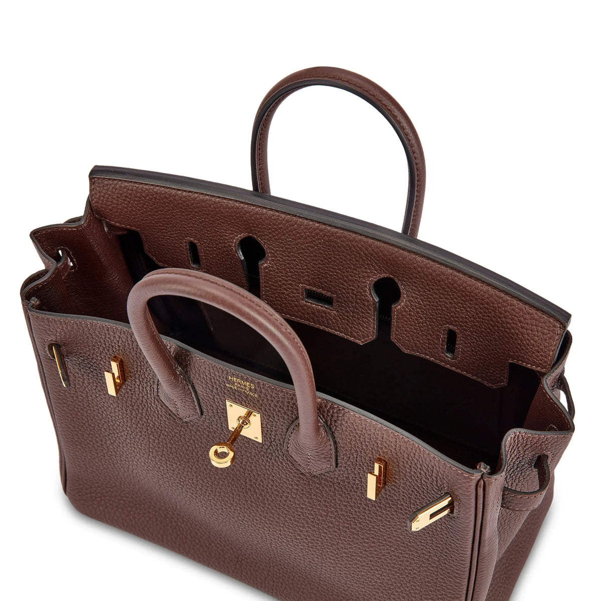 Birkin 25 Gold Hardware Chocolat Togo Quilted Epsom Leather Golden Lock — Timeless Structured Handbag