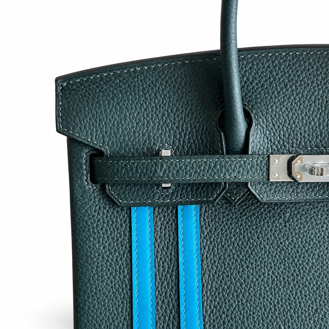 Mini Birkin 25cm Officier Edition in Cypress Green Togo & Swift Calfskin — Refined Structured Tote