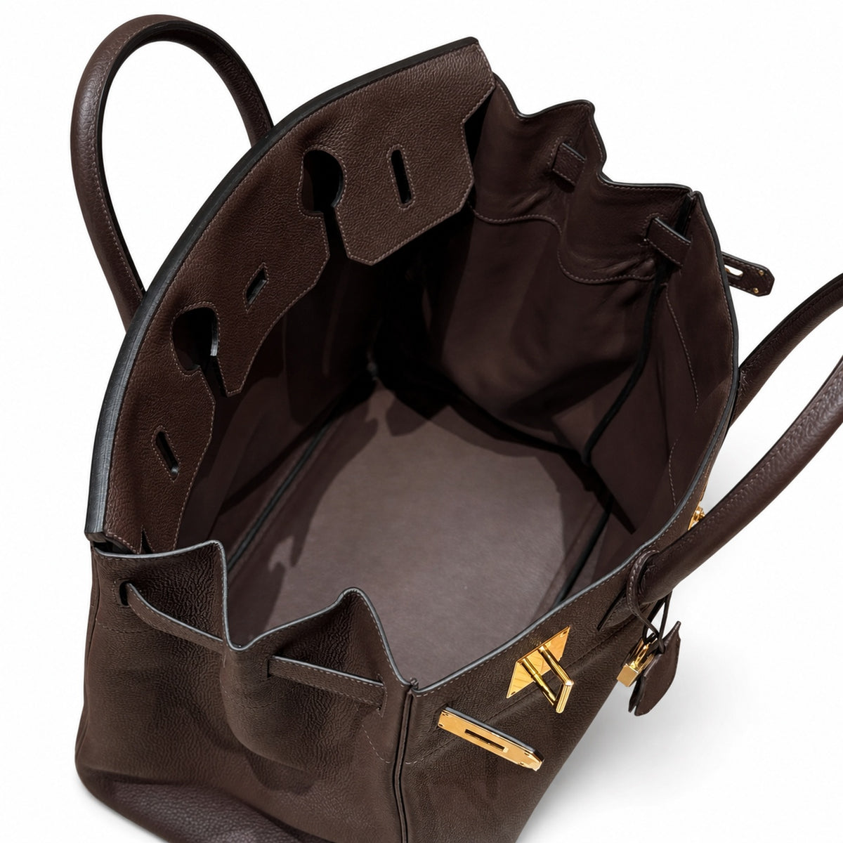 Large Birkin HAC 40cm Men's Tote in Premium Chocolate Brown Togo Cowhide — Streamlined Structured Bag