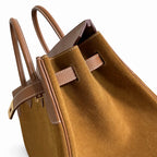 Birkin 40 Retourne in Gold Swift Leather and Suede Grizzly (Gold Hardware) — Sophisticated Tote Style