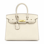Birkin Style 25/30 Sellier in Craie Epsom Leather (Gold Hardware) — Streamlined Structured Bag