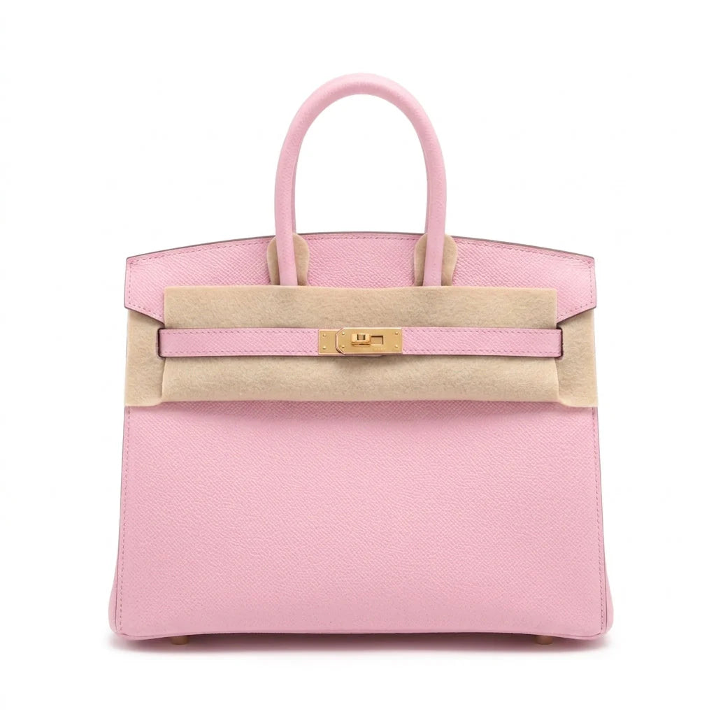 Birkin 25 Sellier Mauve Sylvestre Epsom Gold Hardware — Structured Top-Handle Tote