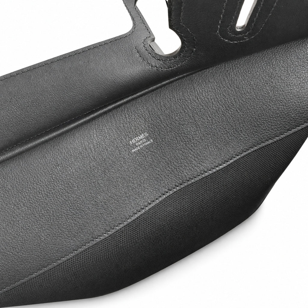 Birkin Cargo 25 All Black Swift Leather and Canvas Multi-Pocket Bag — Elegant Hand-Carry Design