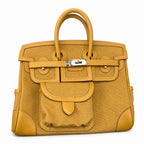 Birkin Cargo 25 in Sesame Toile Goéland and Swift Leather (Palladium Hardware) — Timeless Structured Handbag