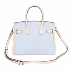 Birkin 25/30 Retourne Bi-Color in Bleu Brume and Craie Togo Leather (Palladium Hardware) — Polished Top-Handle Bag