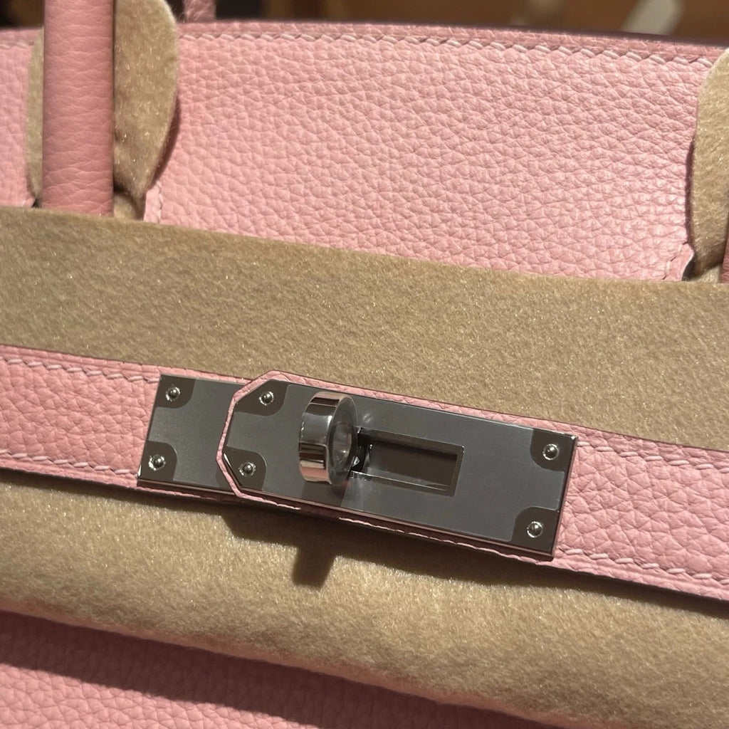 Birkin 25 Retourne 3Q Rose Sakura Togo Silver Hardware — Distinctive Carryall Silhouette