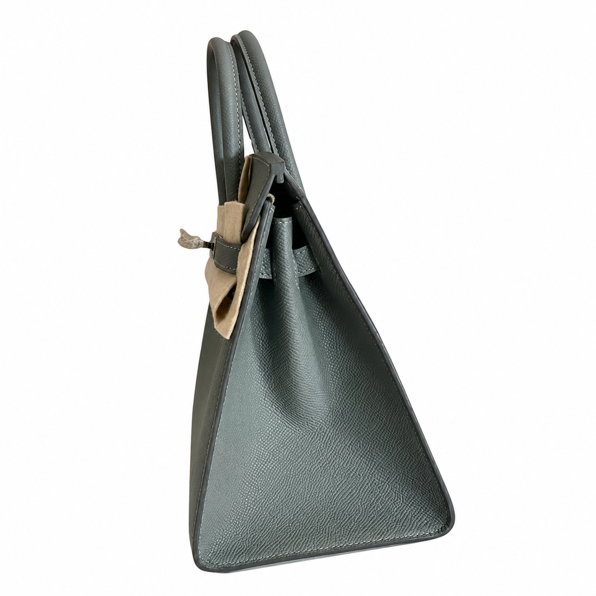 Birkin 25 Sellier 63 Vert Amande Epsom Silver Hardware — Timeless Structured Handbag