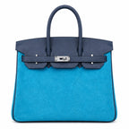 Rare Runaway Birkin 30cm Grizzly Agate Blue Suede Luxury Tote — Elegant Hand-Carry Design