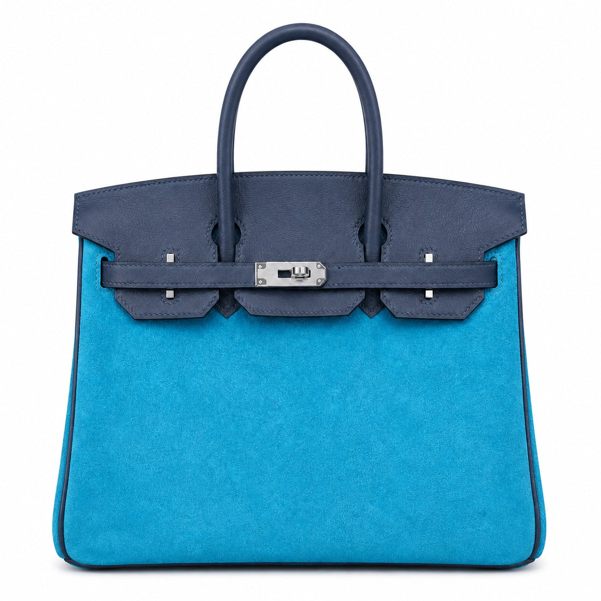Rare Runaway Birkin 30cm Grizzly Agate Blue Suede Luxury Tote — Elegant Hand-Carry Design