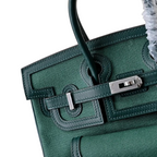 Birkin Cargo 25 Green Swift Leather and Canvas Splicing Bag — Sophisticated Tote Style
