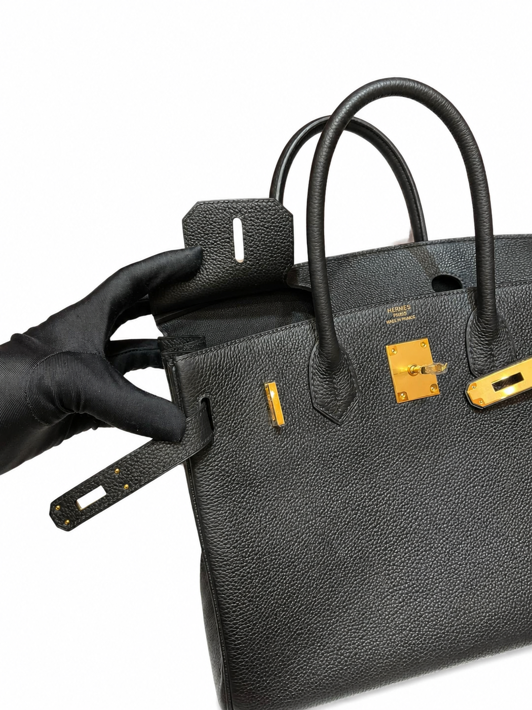 Birkin 30 Retourne in Noir Togo Leather (Gold Hardware) — Refined Structured Tote