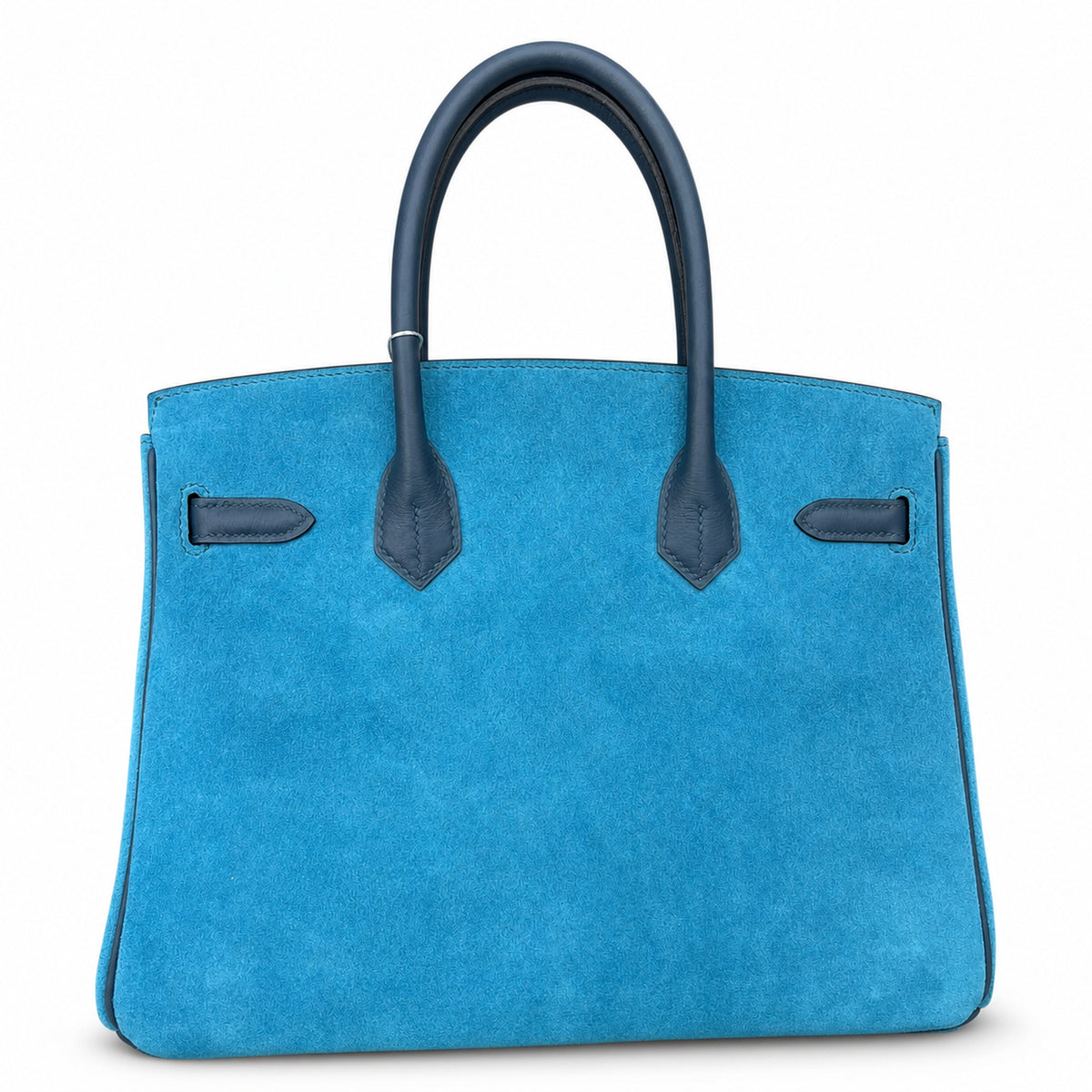 Rare Runaway Birkin 30cm Grizzly Agate Blue Suede Luxury Tote — Elegant Hand-Carry Design