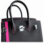 Mini Birkin 25cm Officier Edition in Chocolate Brown Togo & Pink Swift Calfskin — Distinctive Carryall Silhouette