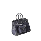 Birkin Cargo 25 Etain Grey Swift Leather and Canvas Splicing Bag — Streamlined Structured Bag