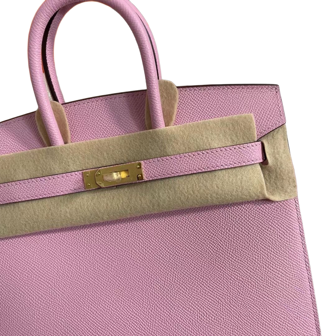 Birkin 25 Sellier Mauve Sylvestre Epsom Gold Hardware — Structured Top-Handle Tote