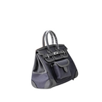 Birkin Cargo 25 Etain Grey Swift Leather and Canvas Splicing Bag — Streamlined Structured Bag