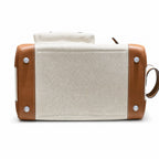 Birkin Cargo 35 Gold Leather and Ecru Canvas Multi-Pocket Bag — Versatile Top-Handle Handbag