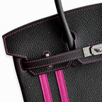 Mini Birkin 25cm Officier Edition in Chocolate Brown Togo & Pink Swift Calfskin — Distinctive Carryall Silhouette