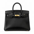 Birkin 25 in Noir Boxcalf Leather (Gold Hardware) — Refined Structured Tote