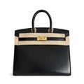 Birkin 25 Sellier Noir Box Calf Leather Gold Hardware — Streamlined Structured Bag