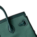 Birkin Cargo 25 Green Swift Leather and Canvas Splicing Bag — Sophisticated Tote Style