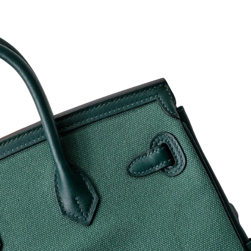 Birkin Cargo 25 Green Swift Leather and Canvas Splicing Bag — Sophisticated Tote Style