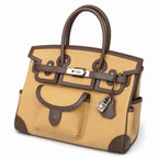 Birkin Cargo 30 Ebène Swift Leather and Khaki Canvas Multi-Pocket Bag — Classic Hand-Carry Tote