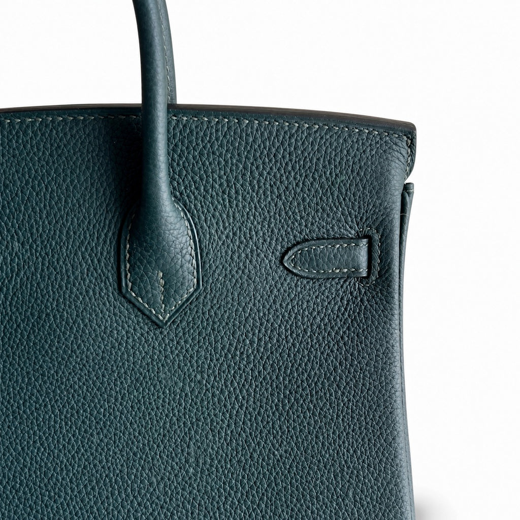 Mini Birkin 25cm Officier Edition in Cypress Green Togo & Swift Calfskin — Refined Structured Tote