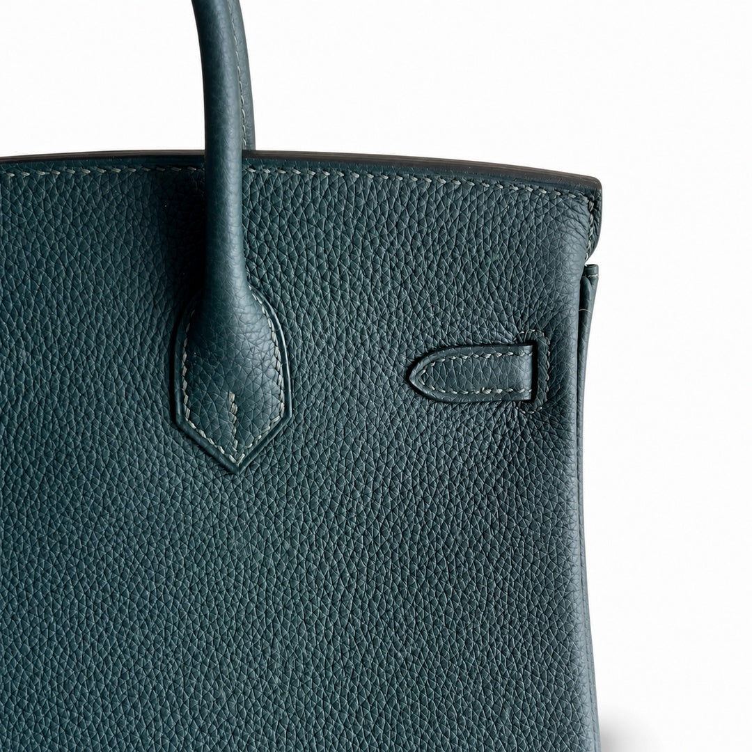 Mini Birkin 25cm Officier Edition in Cypress Green Togo & Swift Calfskin — Refined Structured Tote