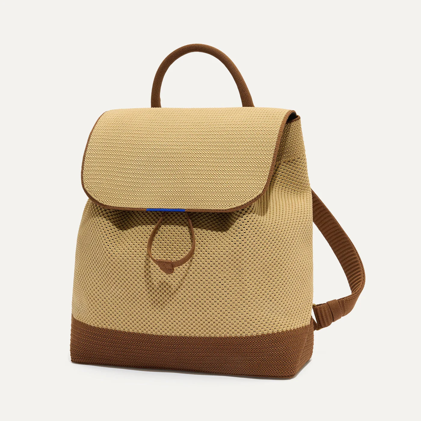 Two Tone Knitted Cinch Flap Backpack
