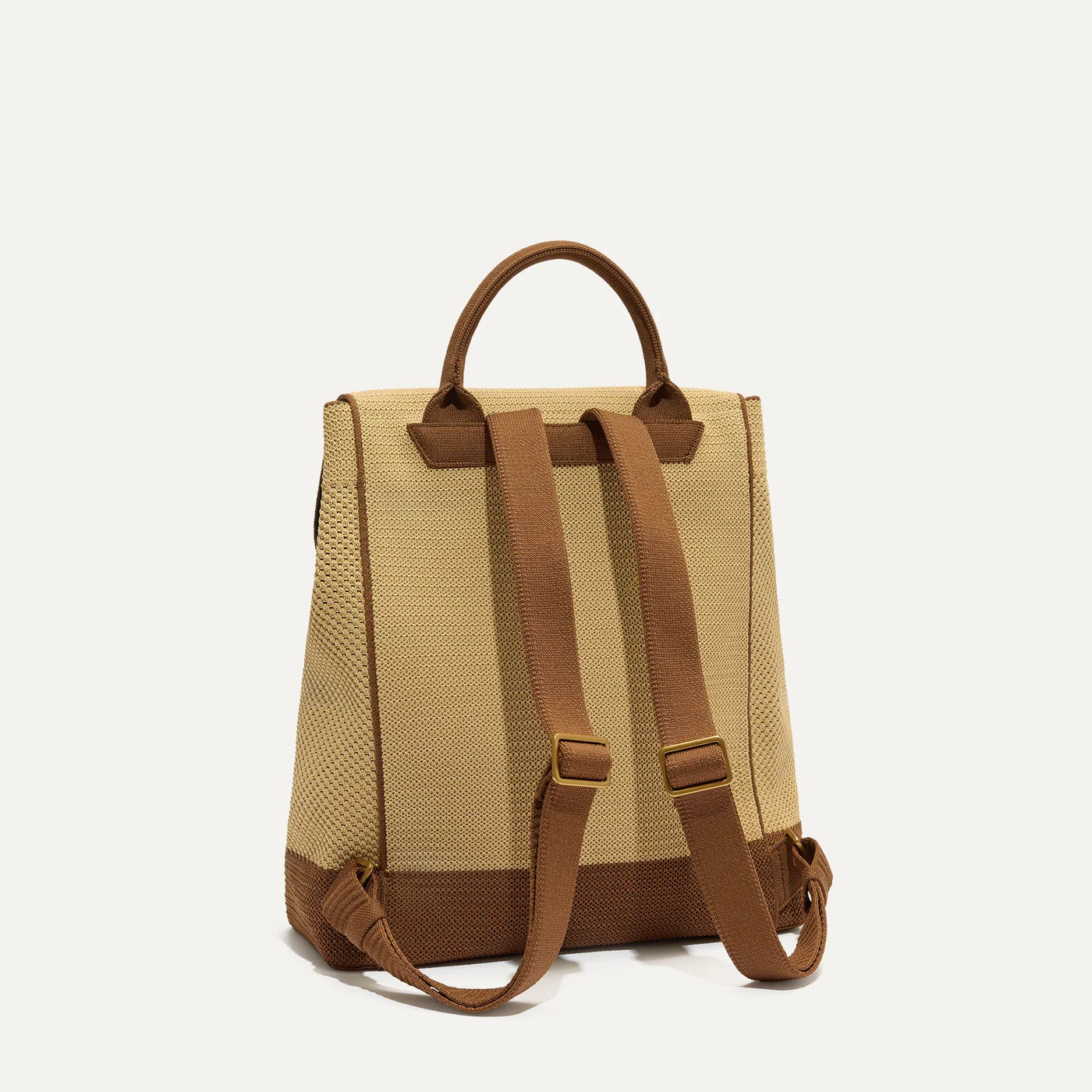 Two Tone Knitted Cinch Flap Backpack