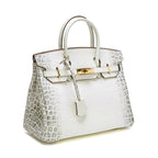 Birkin Bag Crocodile-Grain Cowhide Leather Gold Hardware — Elegant Hand-Carry Design