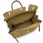 Elegant Neutral Birkin 25cm Grizzly Beige Suede Luxury Top-Handle Tote — Sophisticated Tote Style