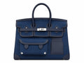 Birkin Cargo 35 in Bleu Marine Toile Goéland and Swift Leather (Palladium Hardware) — Streamlined Structured Bag