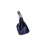 Birkin Cargo 25 Navy Blue Swift Leather and Canvas Splicing Bag — Streamlined Structured Bag