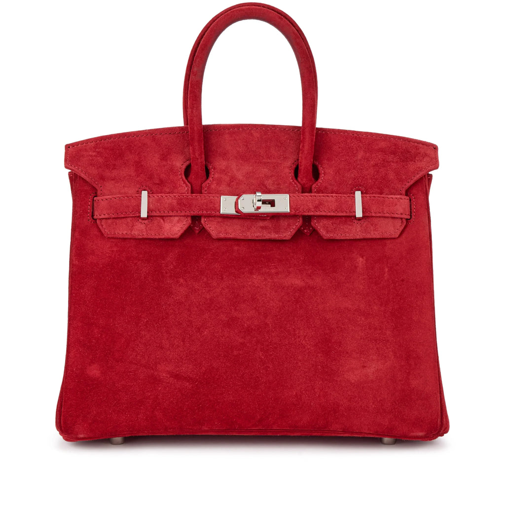 Birkin 25 Palladium Hardware Rouge Vif Doblis — Sophisticated Tote Style