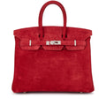 Birkin 25 Palladium Hardware Rouge Vif Doblis — Sophisticated Tote Style