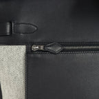 Birkin 35 A L'Envers Black-Ecru Toile H Canvas and Black Volupto Palladium Hardware — Streamlined Structured Bag