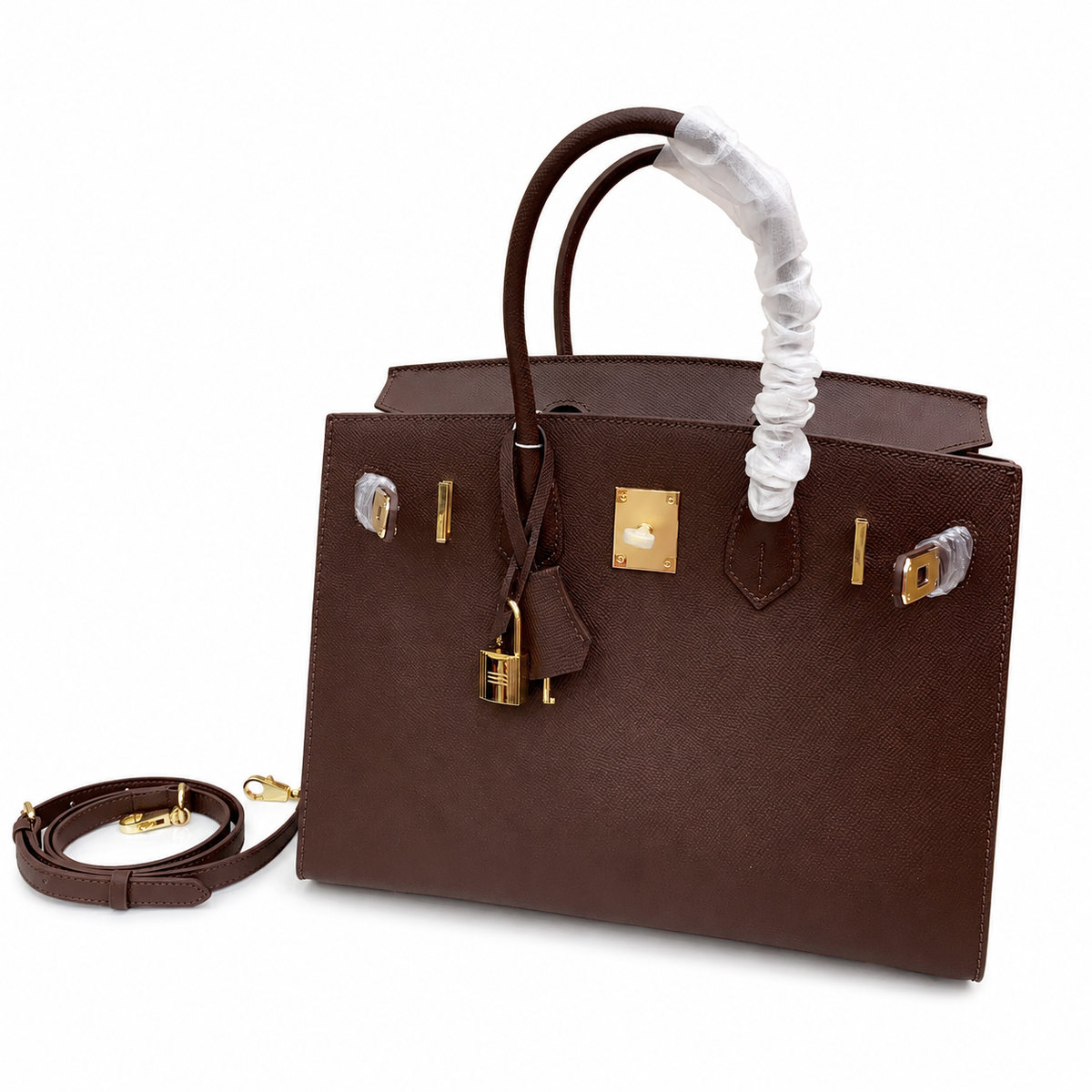 Birkin Style 25/30 Sellier in Chocolat Epsom Leather (Gold Hardware) — Elegant Hand-Carry Design