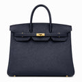Birkin 30 Retourne in Etoupe Suede Grizzly with White Stitching (Gold Hardware) — Structured Top-Handle Tote